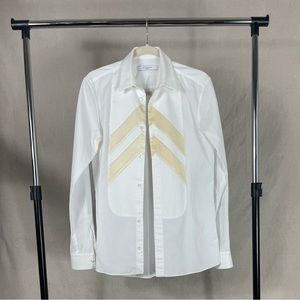 Men’s white formal button down with silk
